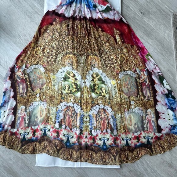 Camilla Sheer Overlay Dress, High-Low Maxi Dress, Multicolor Statement Piece - Picture 5 of 8